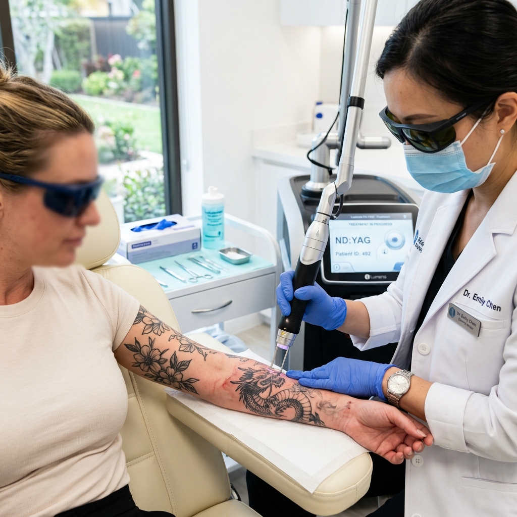 Laser tattoo removal treatment at Tulip Aesthetics Clinic in Uxbridge